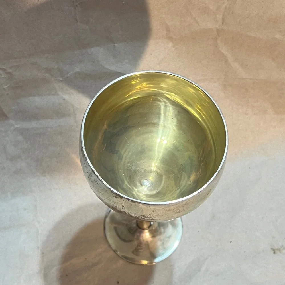 Vintage Brass Chalice Goblet Gold Made in India Gothic Medieval Altar